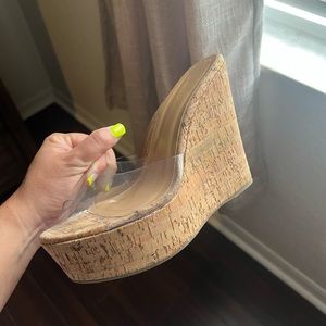 Bamboo Clear Wedges Sandals